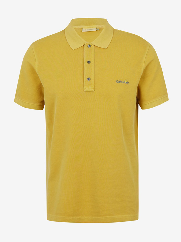 Calvin Klein Garment Dye Logo Teniszpóló Sárga