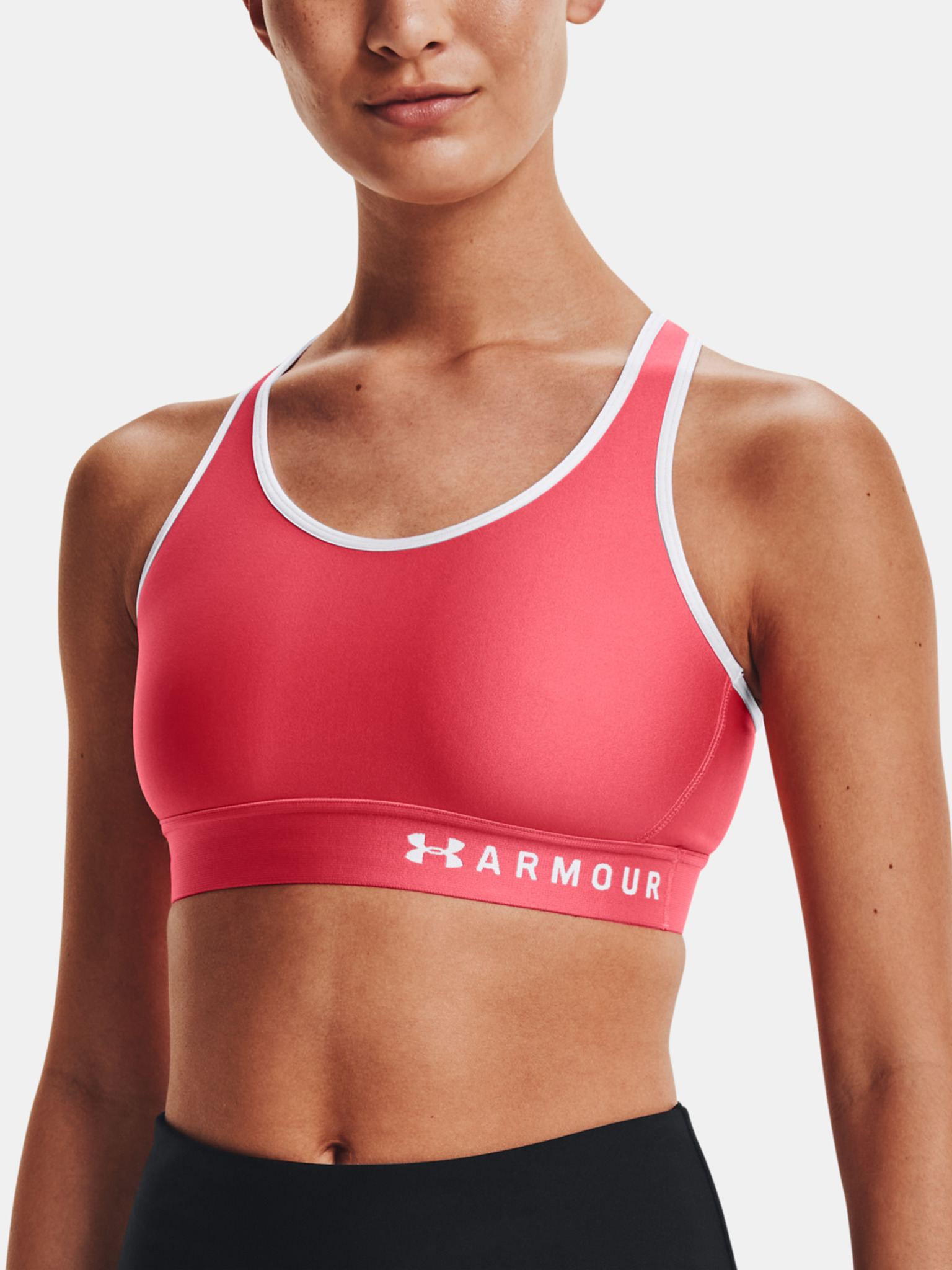 Pink Under Armour Mid Keyhole Womens Sports Bra 