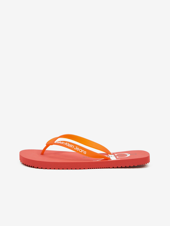 calvin klein red flip flops