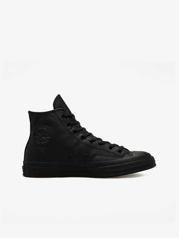 Black Leather Ankle Sneakers Converse - Women