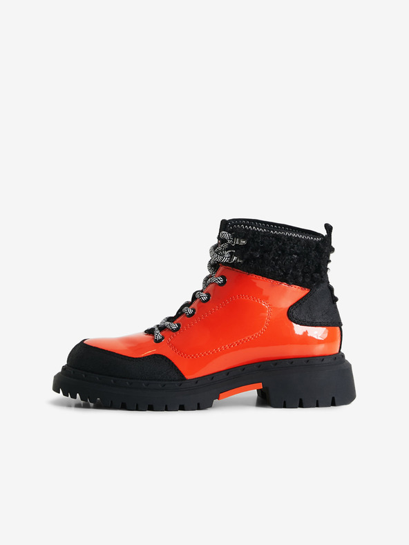 Desigual Trekking White Ankle boots Arancione