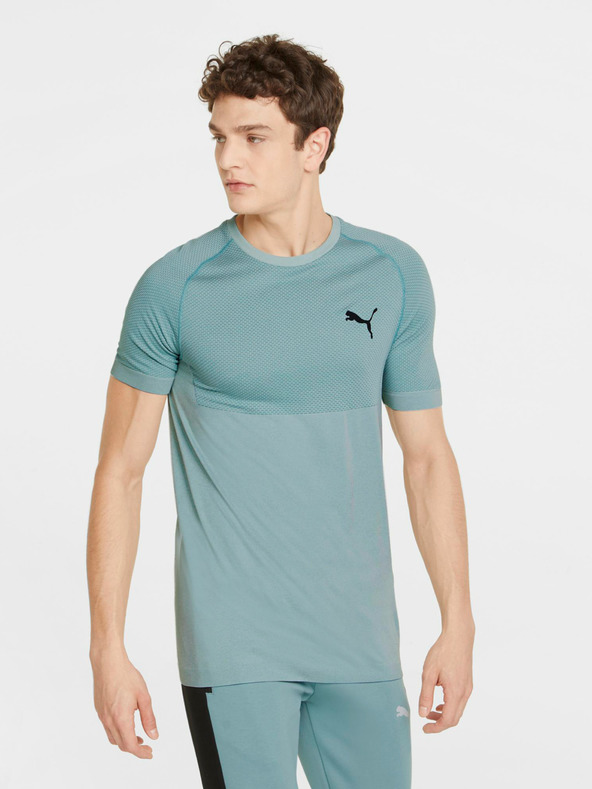 Turquoise Men's Sports T-Shirt Puma Evoknit - Men
