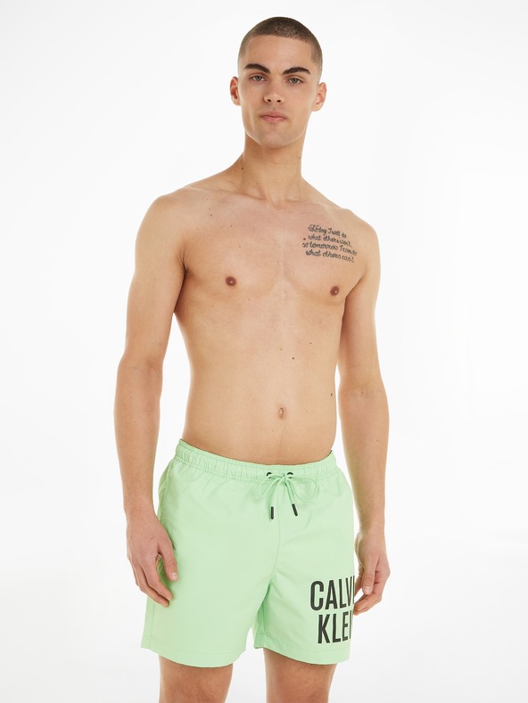 Дрехи > Бански Calvin Klein Underwear	 Intense Power Medium Drawstring Swimsuit Zelen