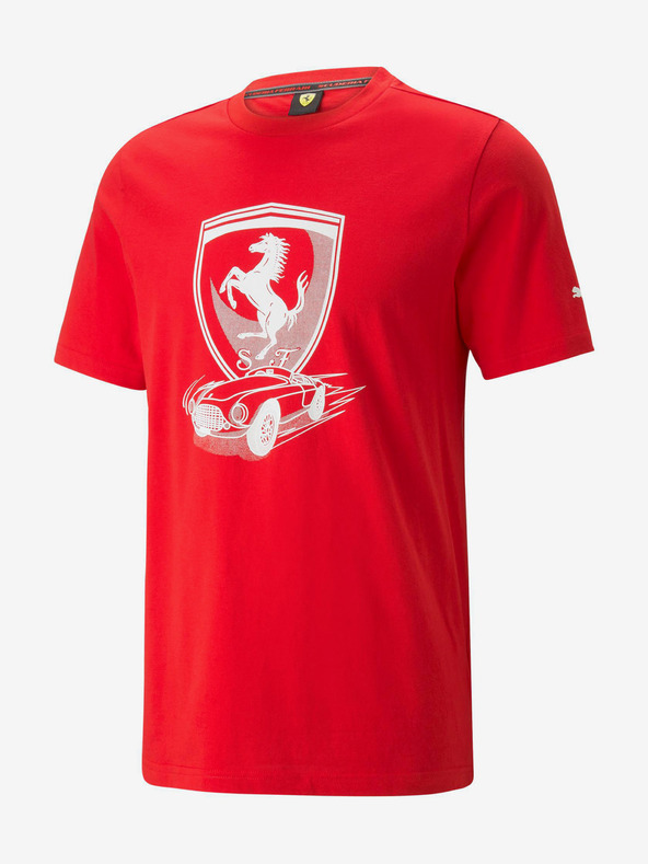 Дрехи > Тениски и потници > Тениски с къси ръкави Puma Ferrari Race Big Shield T-shirt Cherven