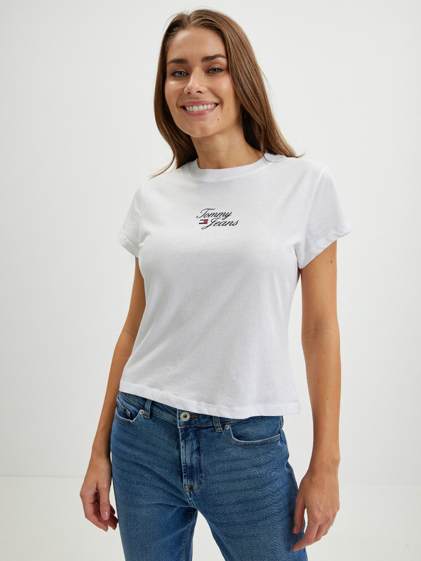 Дрехи > Тениски и топове > Тениски с къси ръкави Tommy Jeans Essential Logo T-shirt Byal