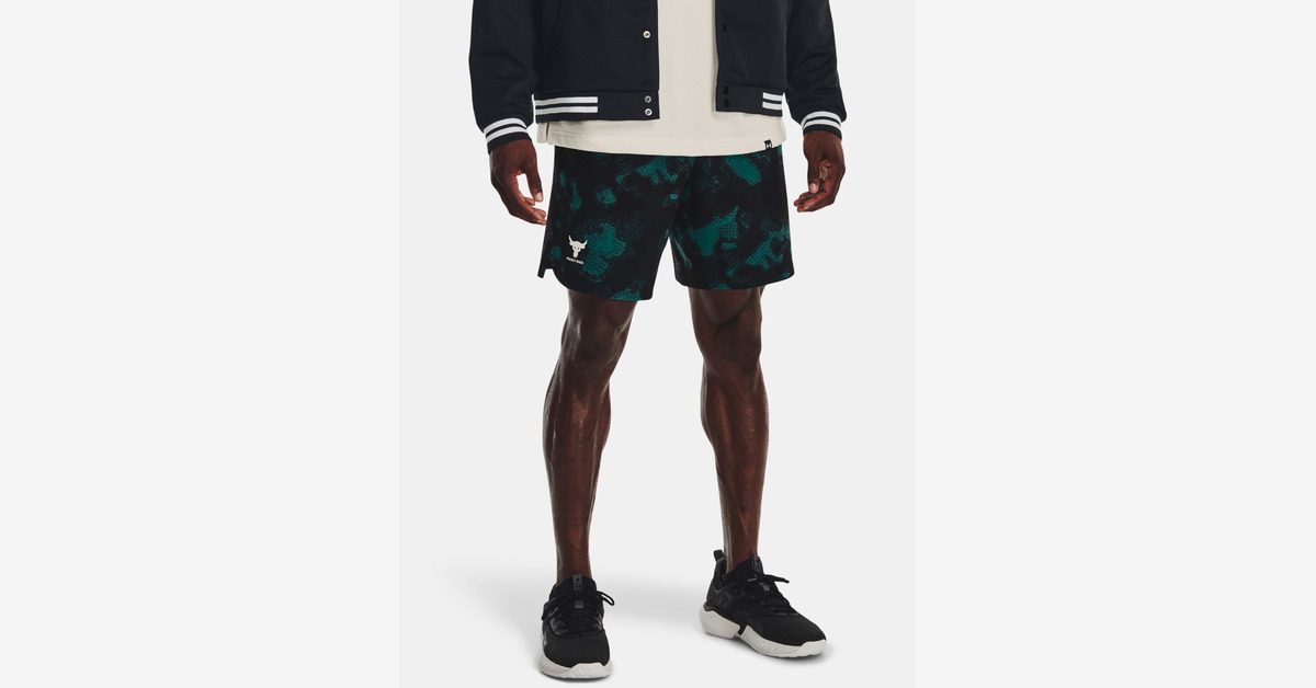 Shorts Under Armour Project Rock Printed Woven Short Coastal Teal/ Fade/  White