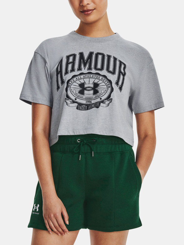 Дрехи > Тениски и топове > Тениски с къси ръкави Under Armour UA Collegiate Crest Crop SS T-shirt Siv