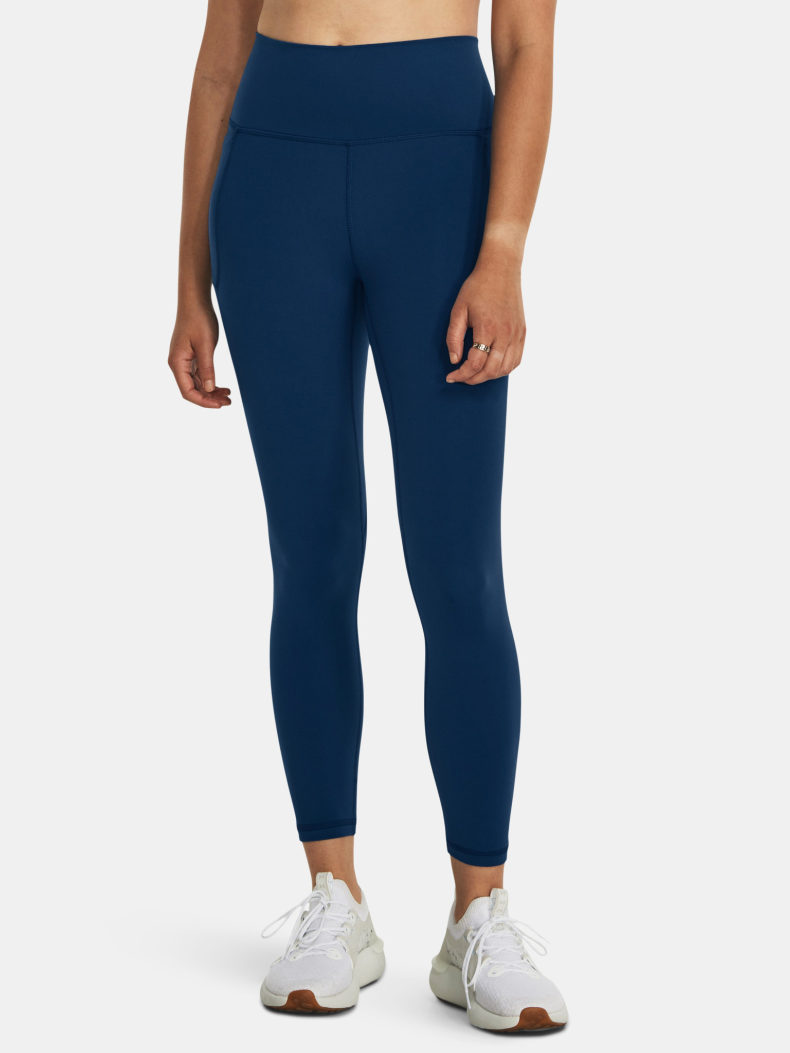 New UNDER ARMOUR Blue Ankle Crop High-Rise Compression Leggings Size Small