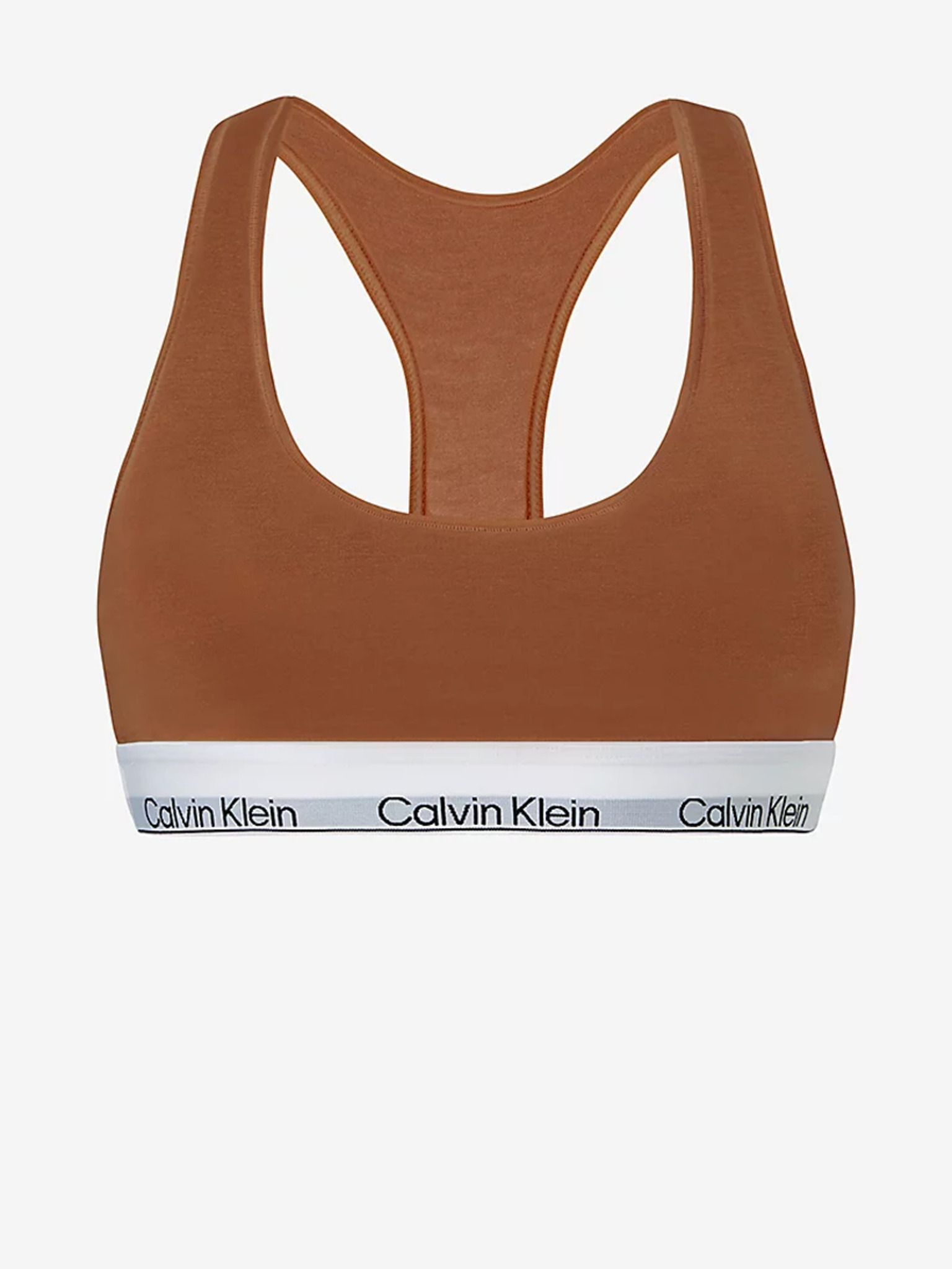 Calvin Klein Underwear UNLINED BRALETTE - Bustier - coffee liquer/jasmine  green logo/brown 