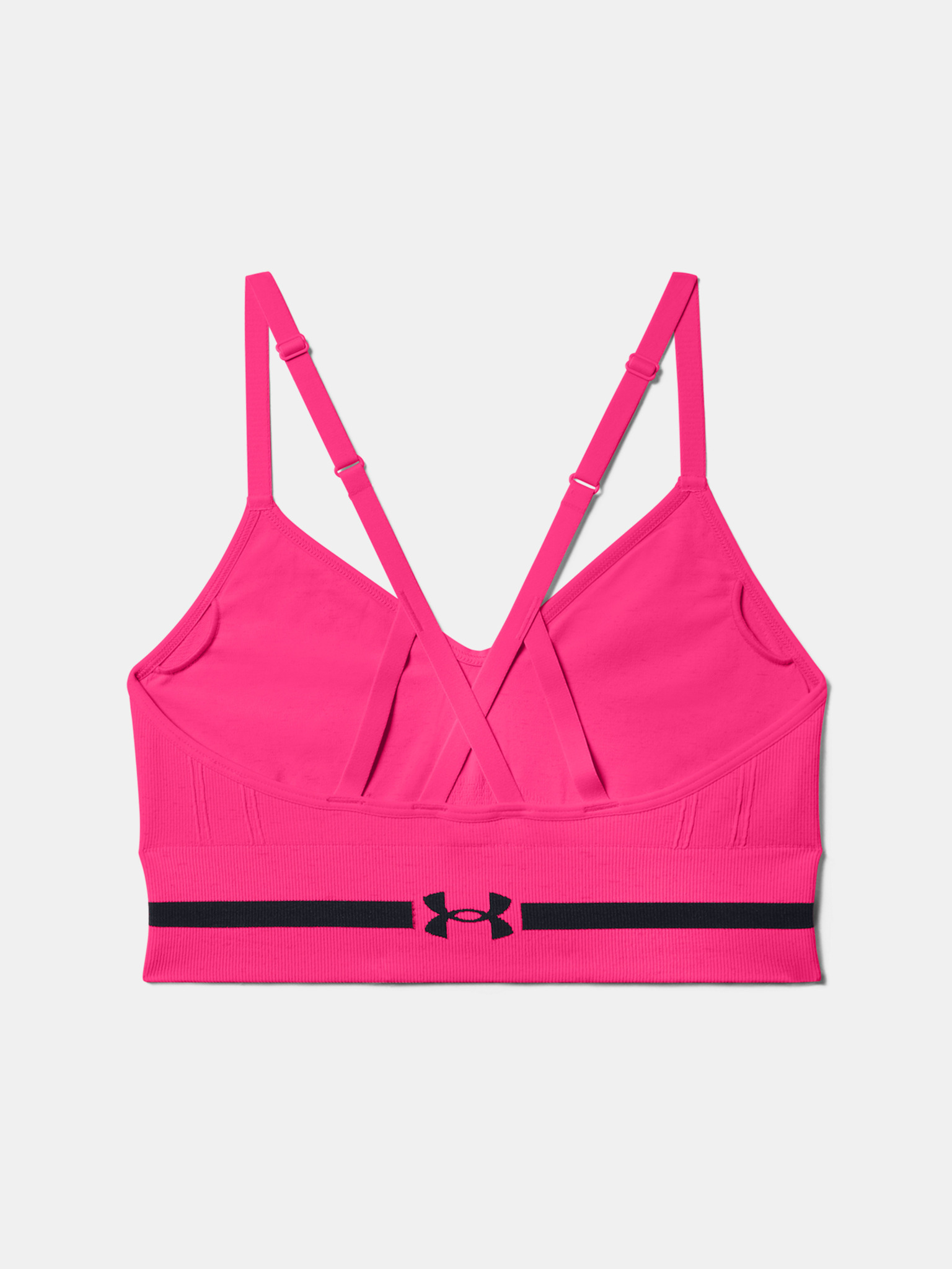  UA Seamless Low Long Htr Bra, Pink - sports bra