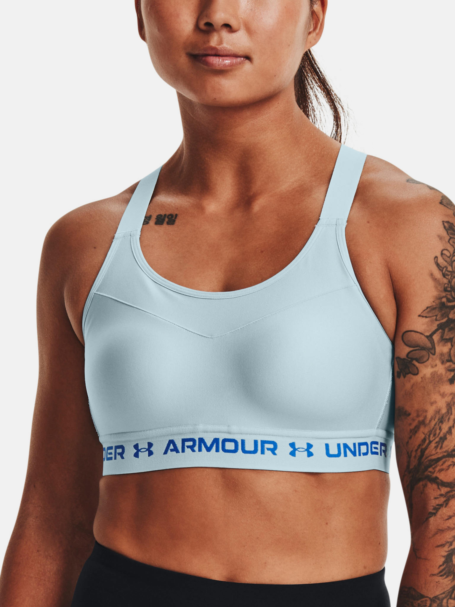 Under Armour Training low support crossback sports bra in black