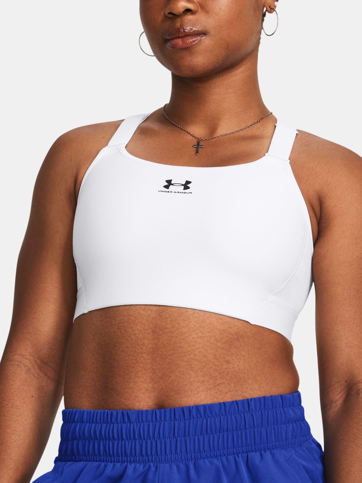 Under Armour UA Infinity High Sports Bra (Black-Black-White), Under Armour, Womens Clothing Brands, Womens Clothing