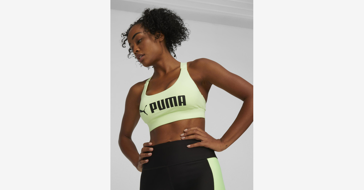 PUMA Mid Impact 4Keeps Bra Lotus-Puma Black-C Lotus Women Bras