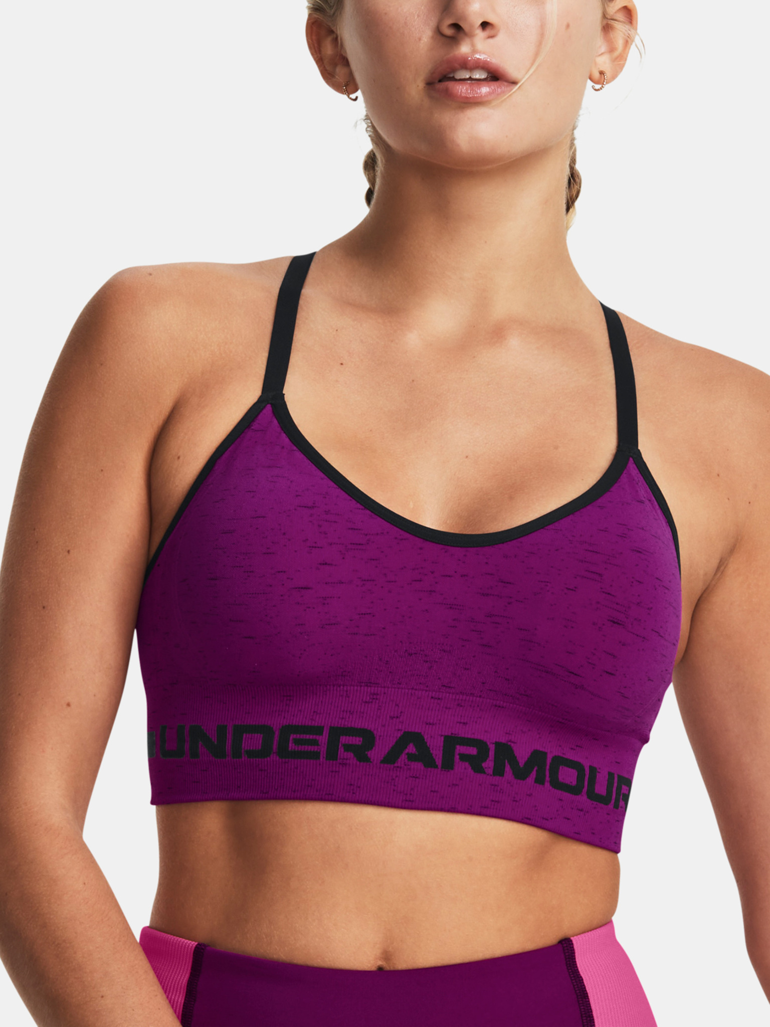 Under Armour INFINITY COVERED LOW - Light support sports bra - white/white  