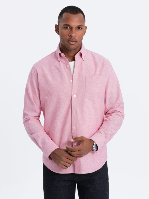 Levně Ombre Clothing Košile Růžová