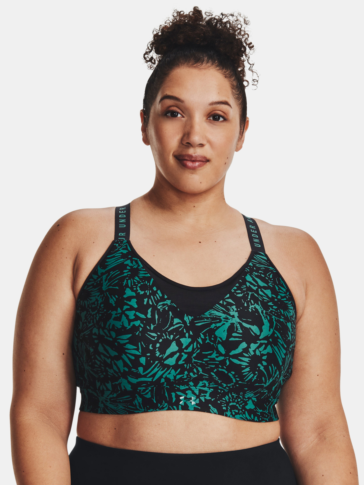 Under Armour Infinity Womens High Printed Sports Bra in Black