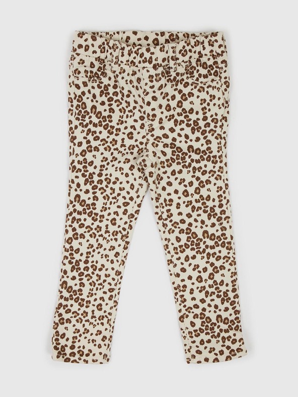 Levně GAP Leopard Kalhoty dětské Béžová