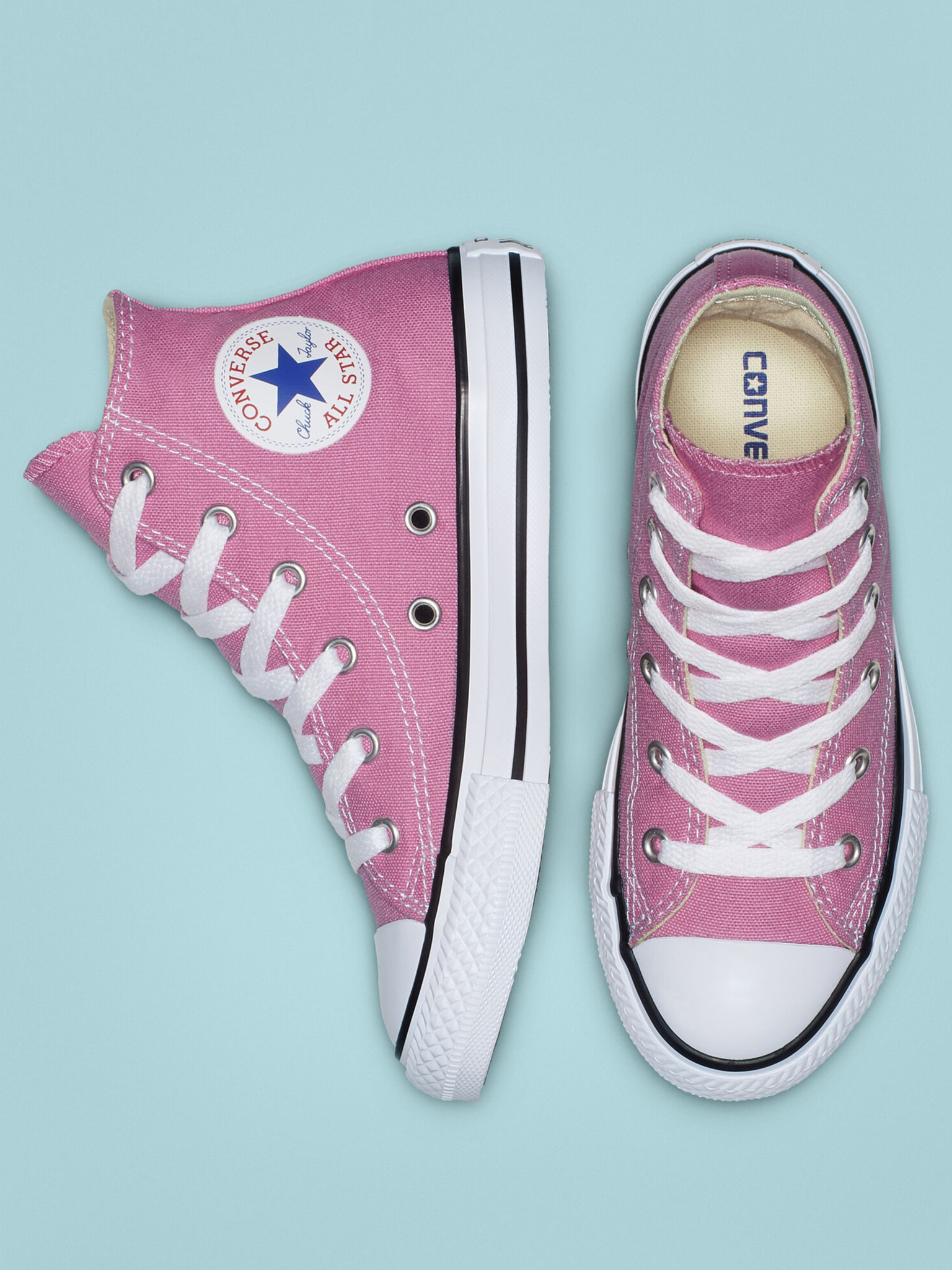 Girls pink hot sale converse shoes