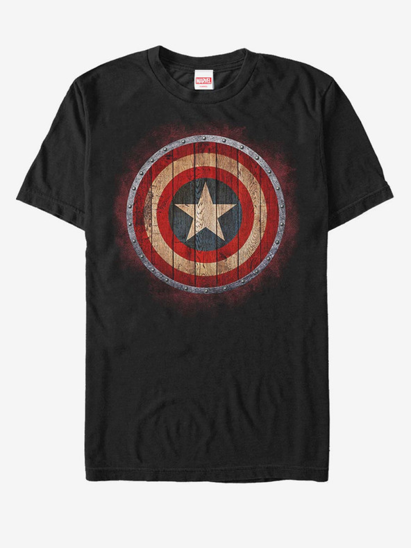 Levně ZOOT.Fan Marvel Captain America shield Triko Černá