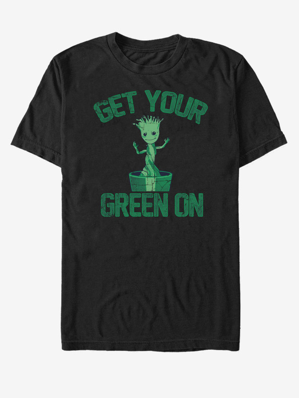 Levně ZOOT.Fan Get Your Green On Groot Strážci Galaxie Marvel Triko Černá