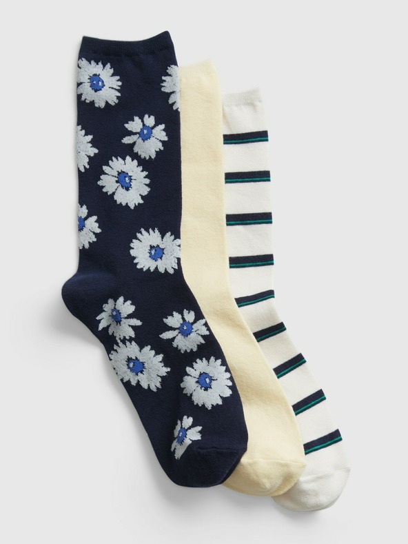 Levně GAP Ponožky 3 páry Modrá Bílá