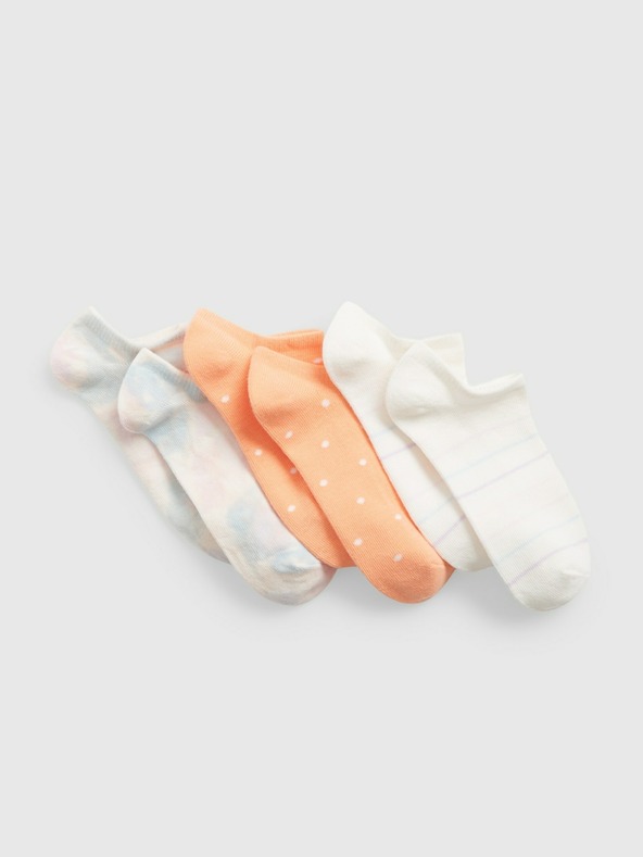 Levně GAP Ponožky 3 páry dětské Bílá Oranžová
