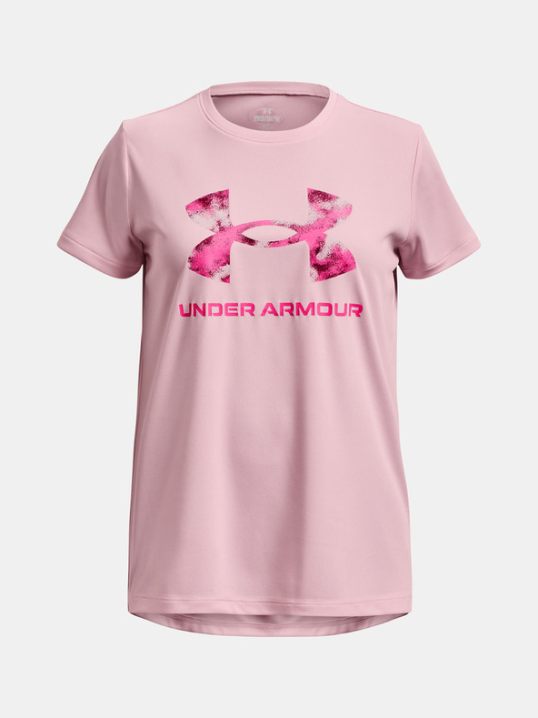 Under Armour Tech Solid Print Fill BL SSC Koszulka dziecięce Różowy