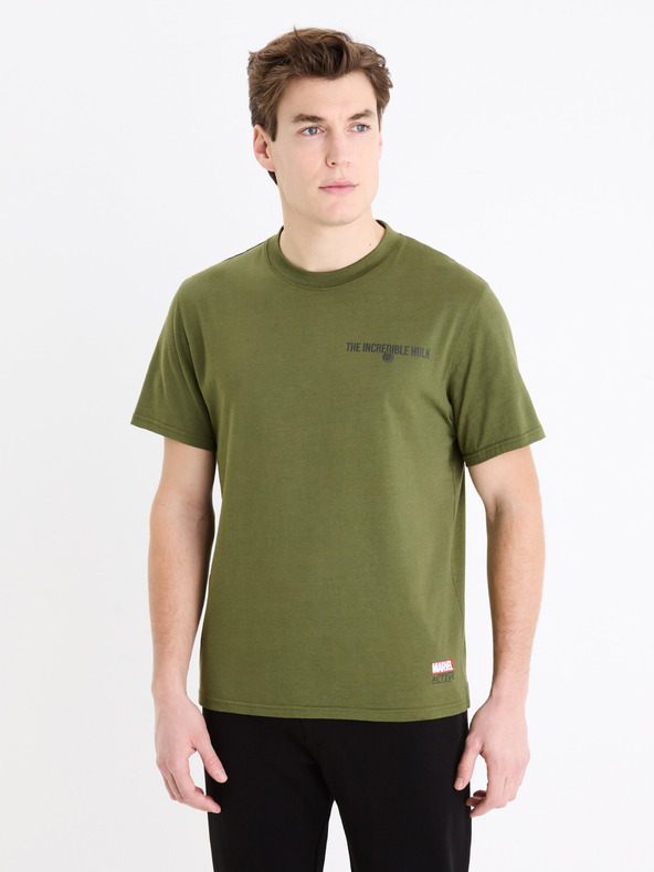 Дрехи > Тениски и потници > Тениски с къси ръкави Celio Marvel – Hulk T-shirt Zelen
