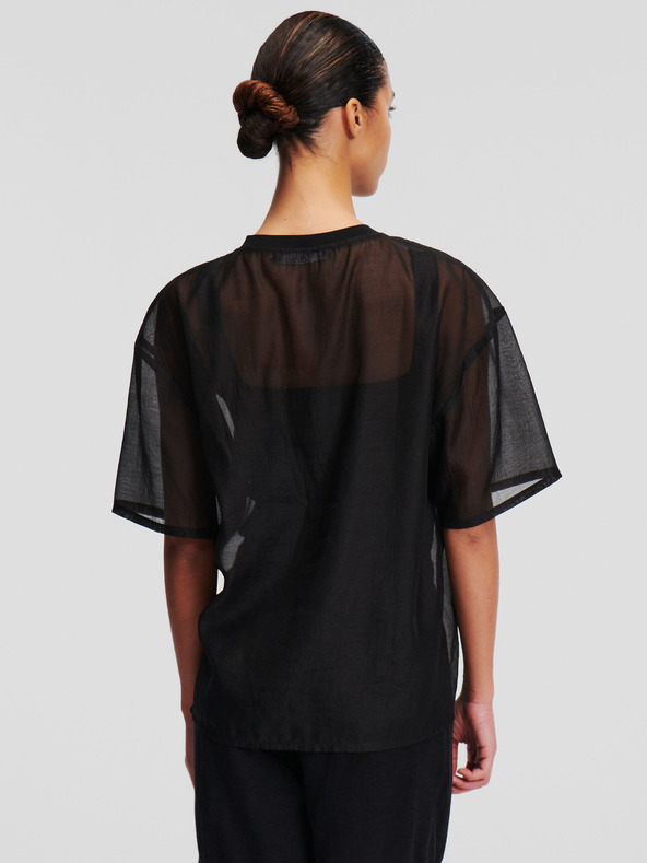 Karl Lagerfeld Organza T-shirt T-shirt Negro