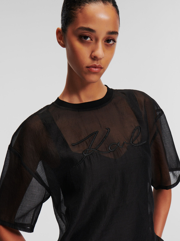 Karl Lagerfeld Organza T-shirt T-shirt Negro