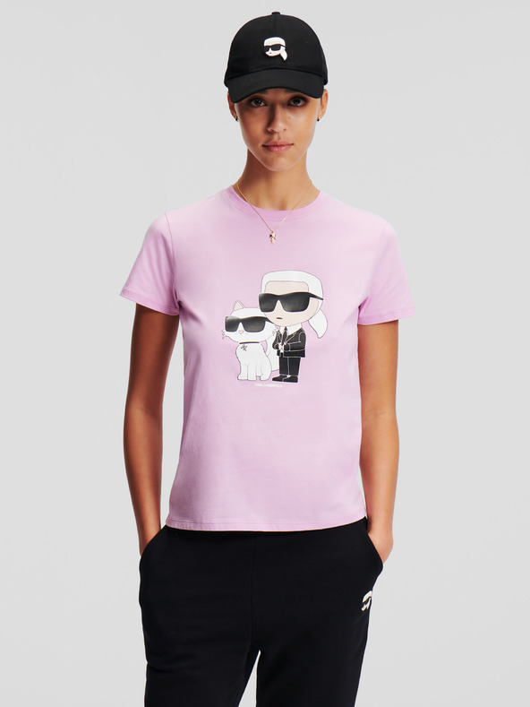 Levně Karl Lagerfeld Ikonik 2.0 Triko Růžová