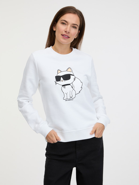 Karl Lagerfeld Ikonik 2.0 Choupette Sweatshirt Byal