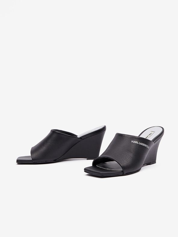 Karl Lagerfeld Rialto Open Toe Mule Slippers Negro