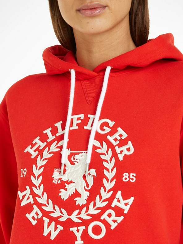 Tommy Hilfiger Crest Hoodie Sweatshirt Rojo