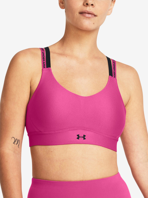 Under Armour UA Infinity Mid 2.0 Rib Sportovní podprsenka Růžová