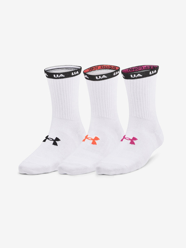 Under Armour UA Essential Nv Mid Crew Ponožky 3 páry Bílá