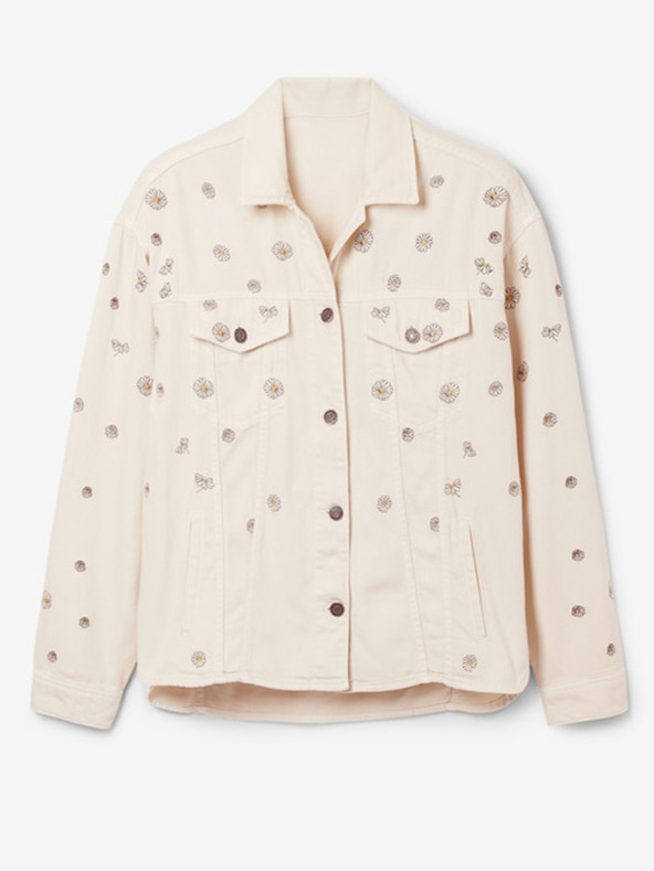 Desigual Flowers Jacket Blanco