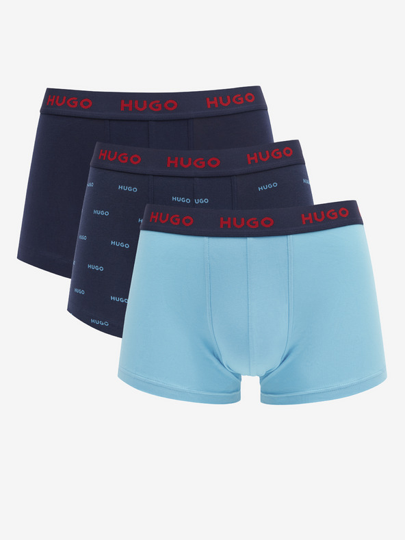 HUGO Triplet Design 3-pack Bokserice plava