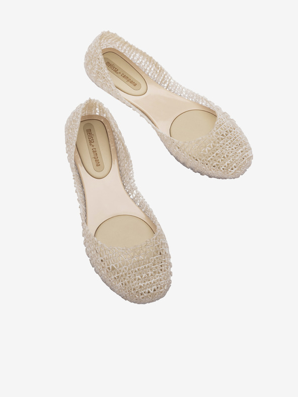 Melissa Campana Papel Brushed Ballet Pumps Blanco