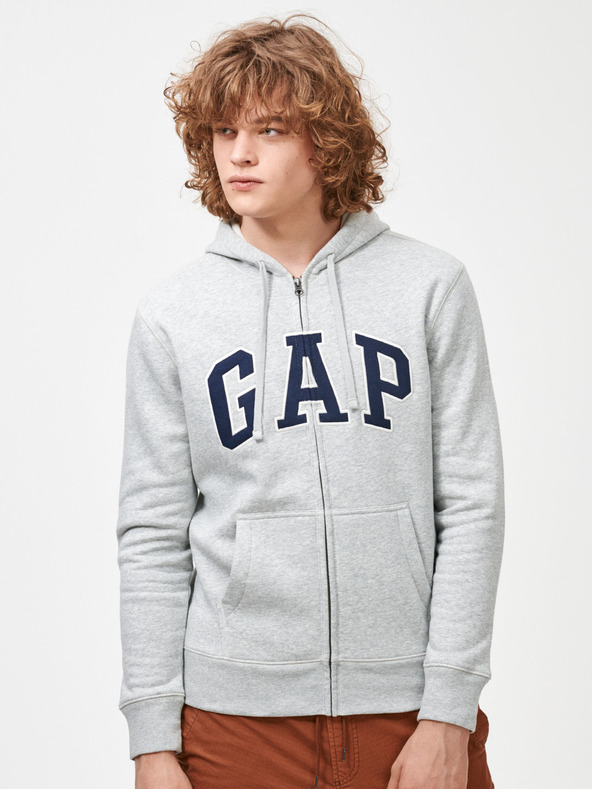 GAP Zip Logo Sweatshirt Siv