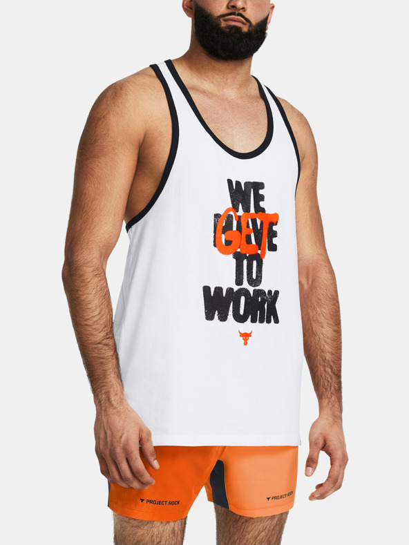 Under Armour UA Project Rock Get To Work Top Blanco