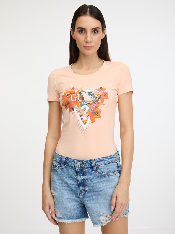 Guess Tropical Triangle T-shirt Naranja