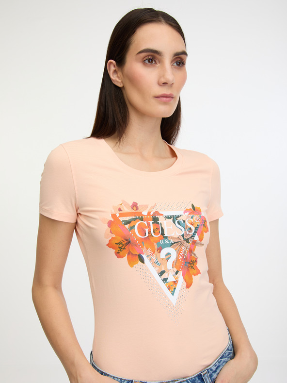 Guess Tropical Triangle T-shirt Naranja