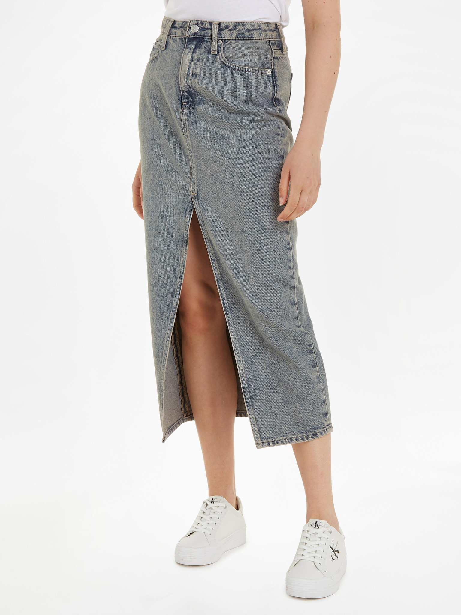 Front Split Sukně Calvin Klein Jeans