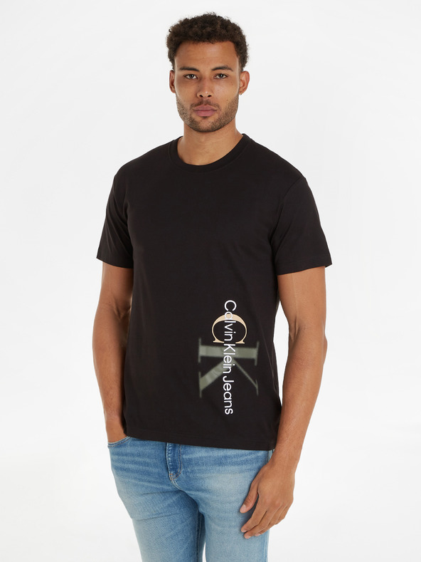 Calvin Klein Jeans Two Tone Monologo T-shirt Negro