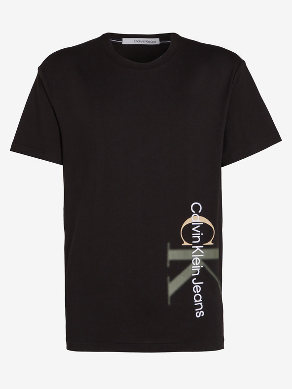 Calvin Klein Jeans Two Tone Monologo T-shirt Negro