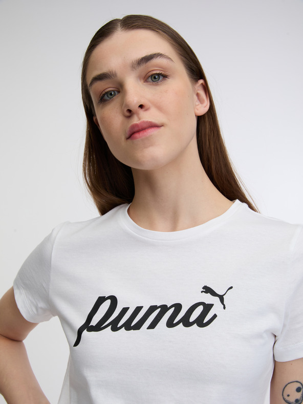 Puma ESS+ Script T-shirt Blanco