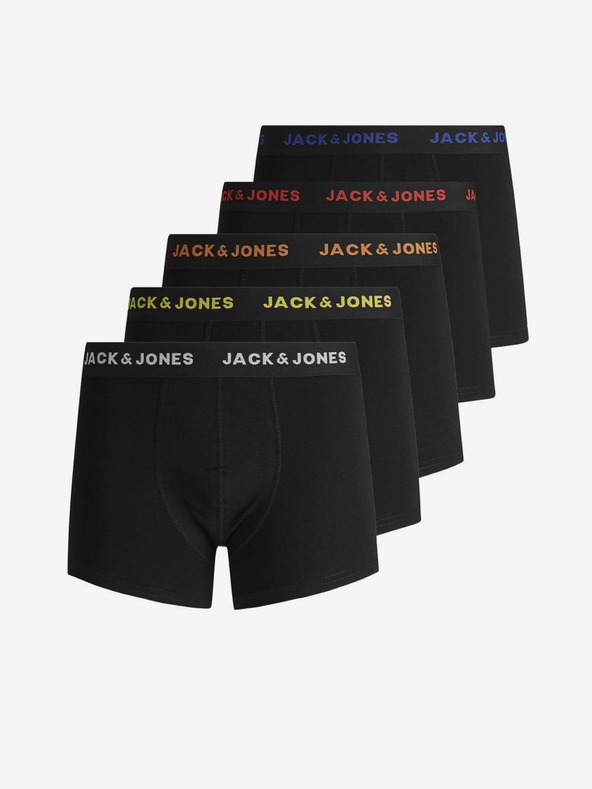Jack & Jones Black Boxerky 5 ks Černá