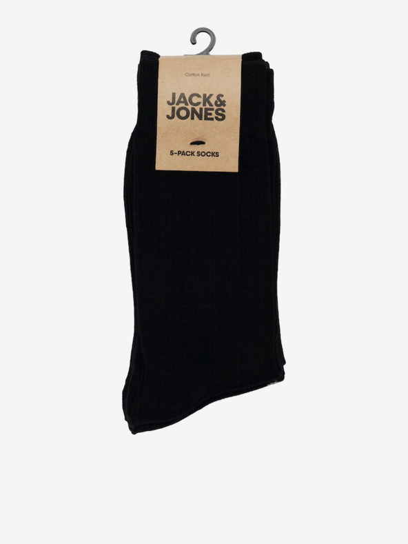 Jack & Jones Basic Ponožky 5 párů Černá