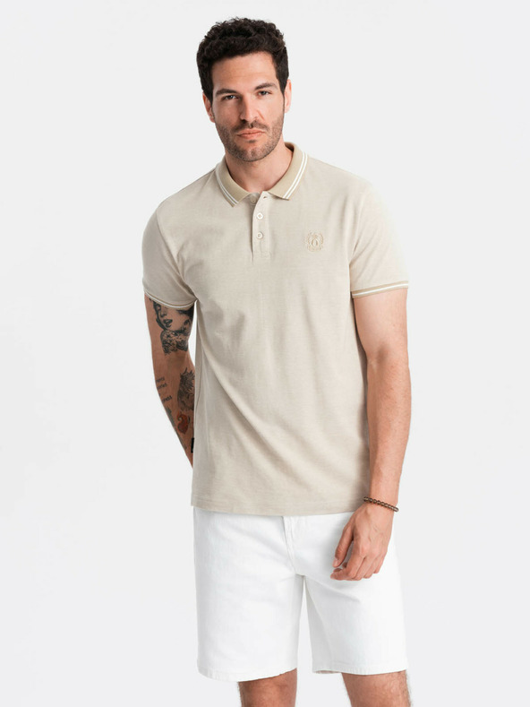 Ombre Clothing Camiseta Polo Beis